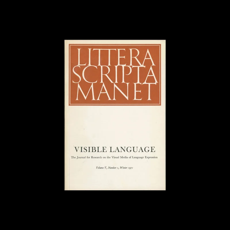 Visible Language, Vol 05, 01, Winter 1971. Cover design by Warren Chappell