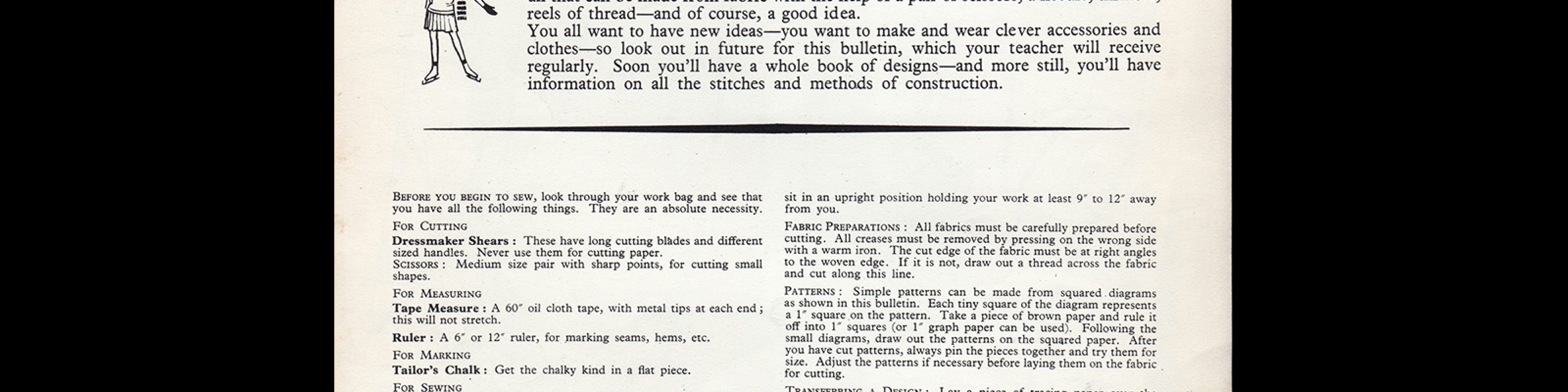 And So To Sew Bulletin 1a, 1950s