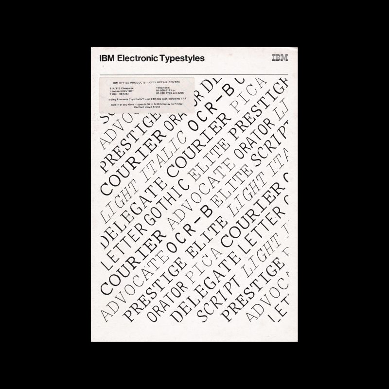 IBM Electronic Typestyles Catalogue