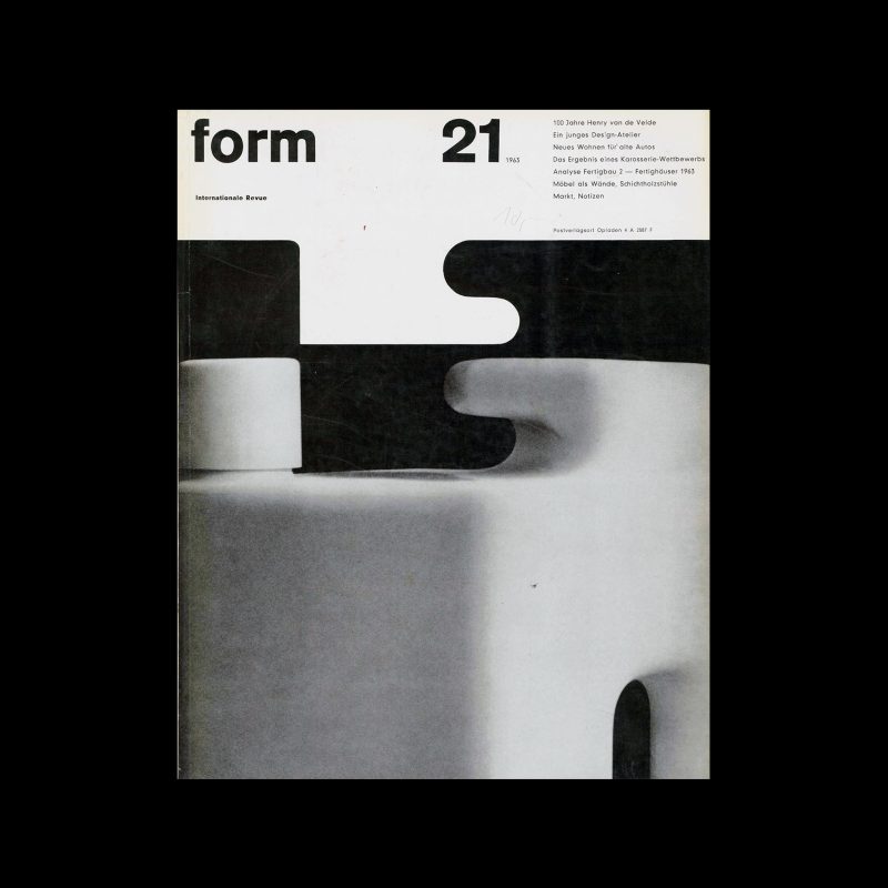Form, Internationale Revue 21, 1963. Designed by Karl Oskar Blase