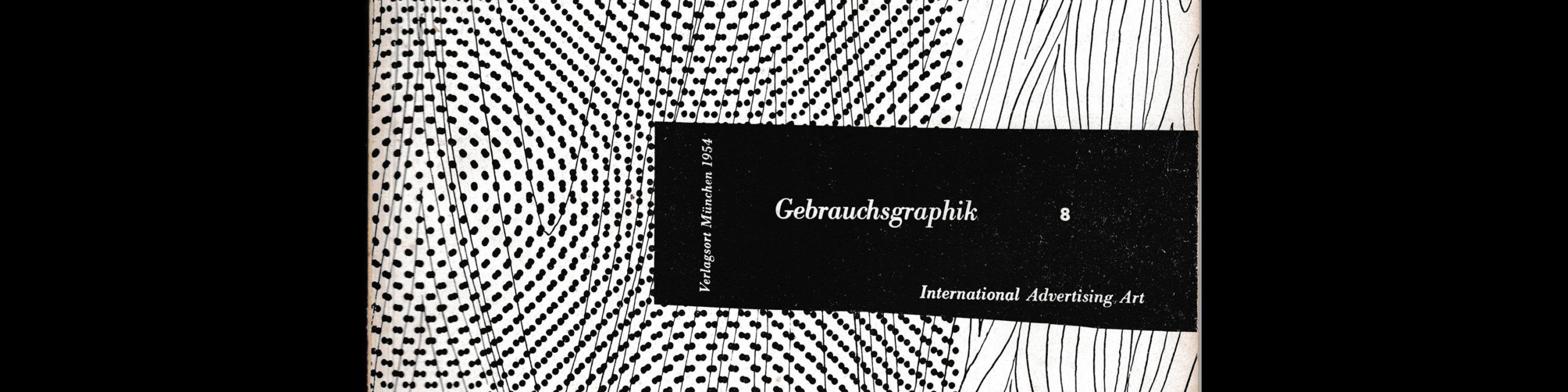 Gebrauchsgraphik, 8, 1954. Cover design by Helmut Lortz