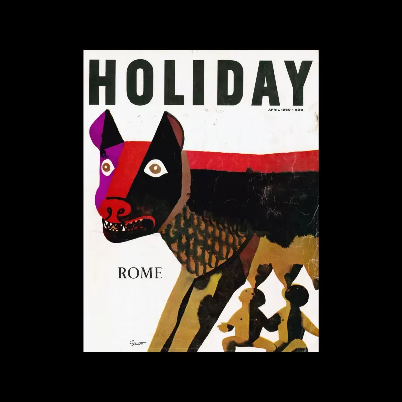 Holiday Magazine, April, 1960. Cover designed by George Giusti.