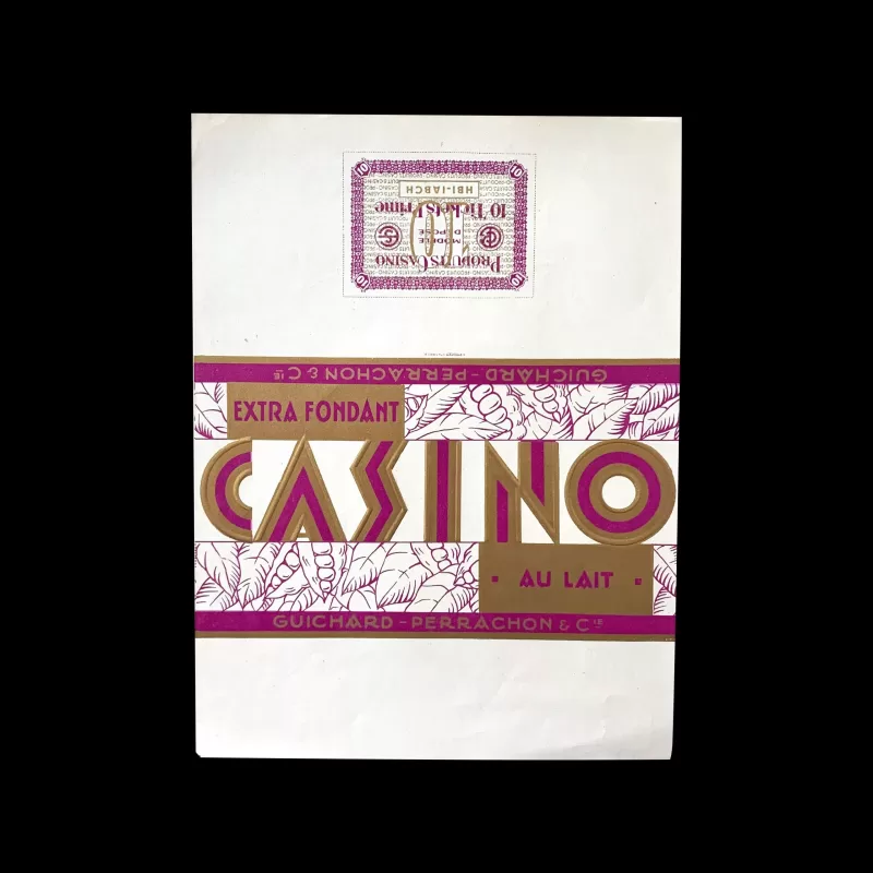 Casino vintage chocolate label