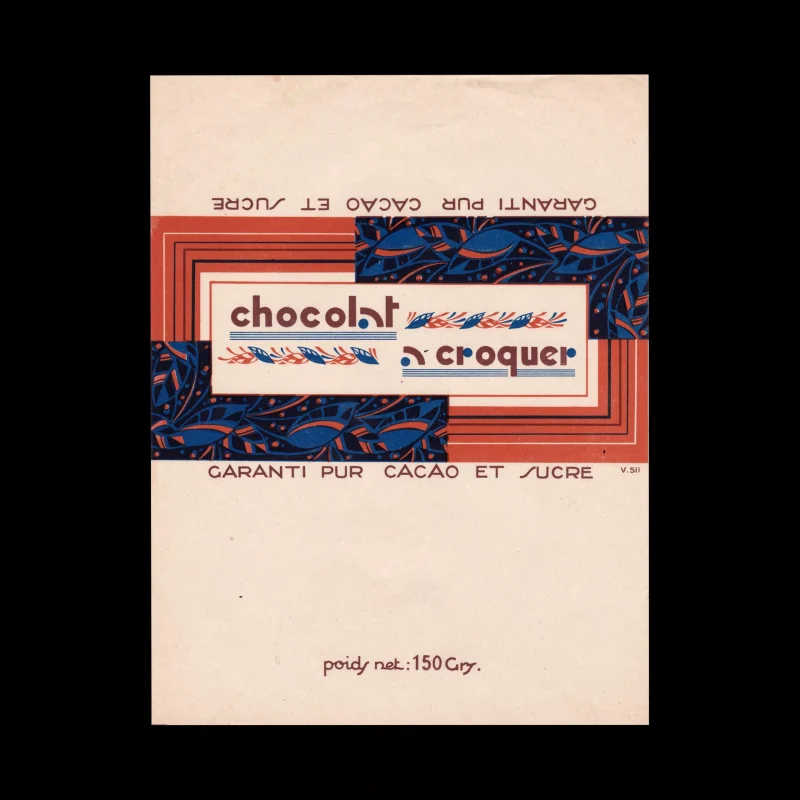 Chocolat Croquer vintage chocolate label